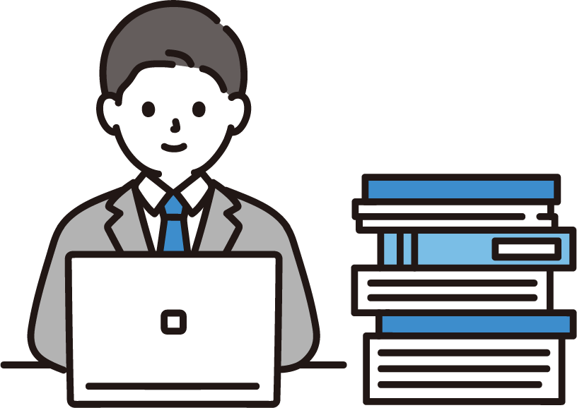 書類作成をする男性のイラスト