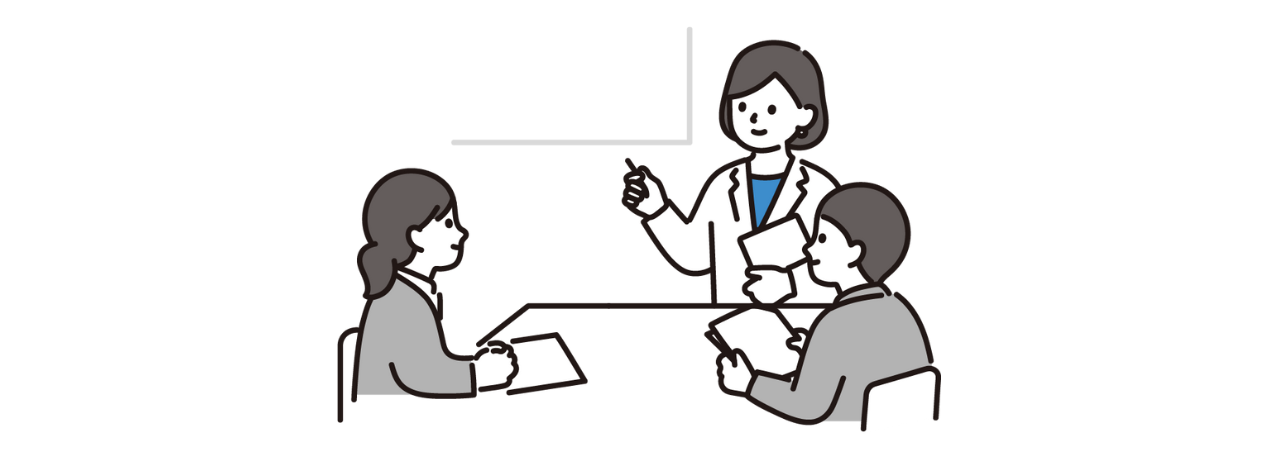 研究を受けている場面